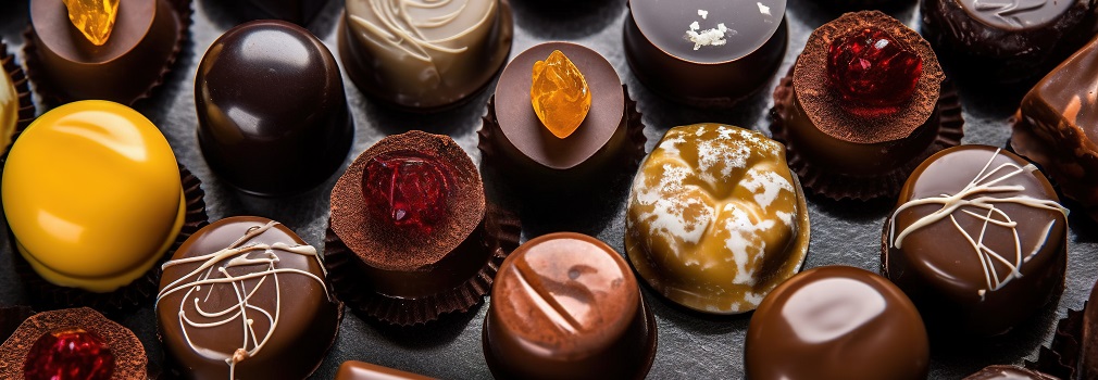 variety of chocolate pralines