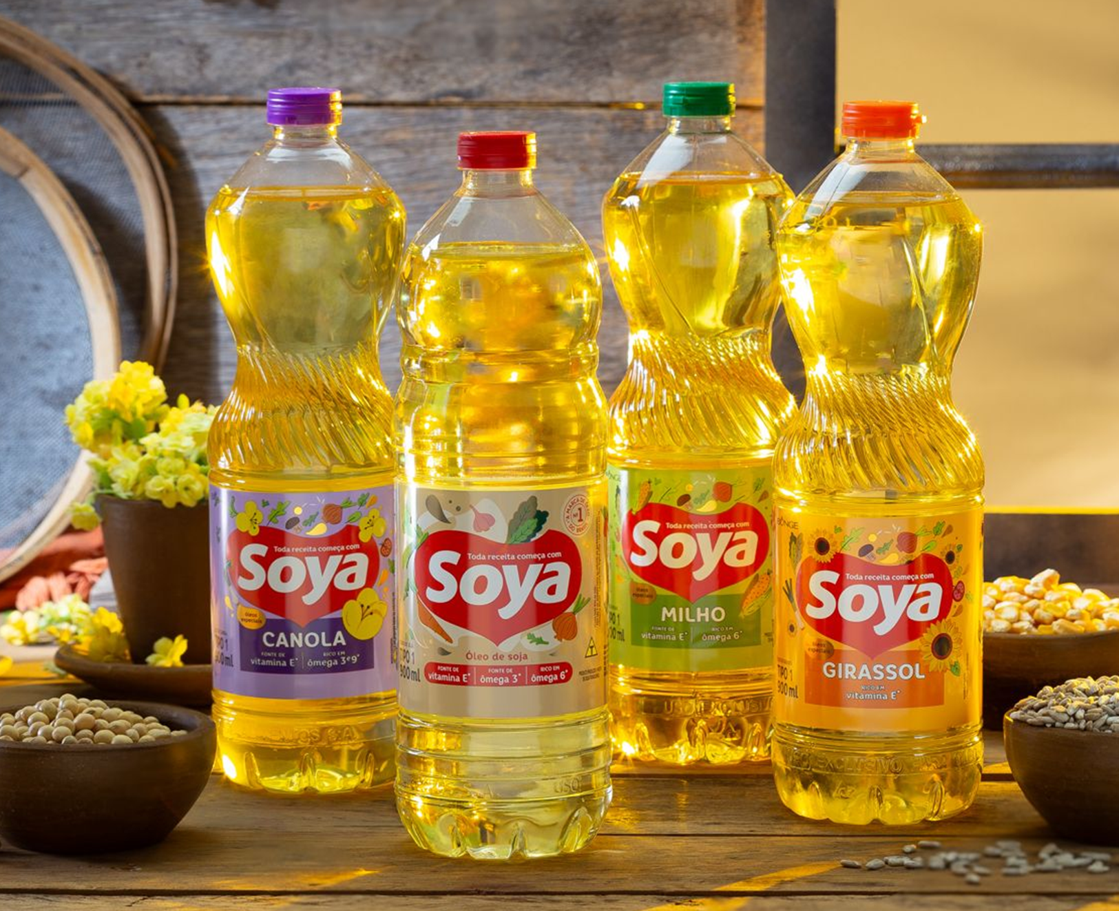 embalagens de óleos Soya