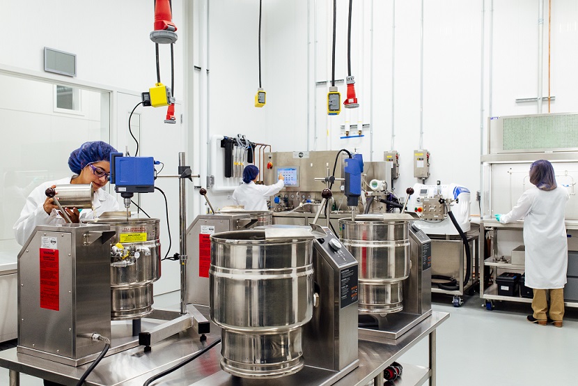 People working in pilot plant