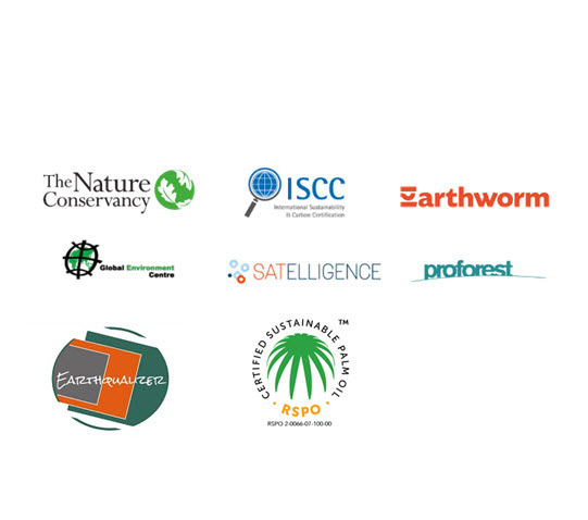 Logo's of partnerships in palm supply chain