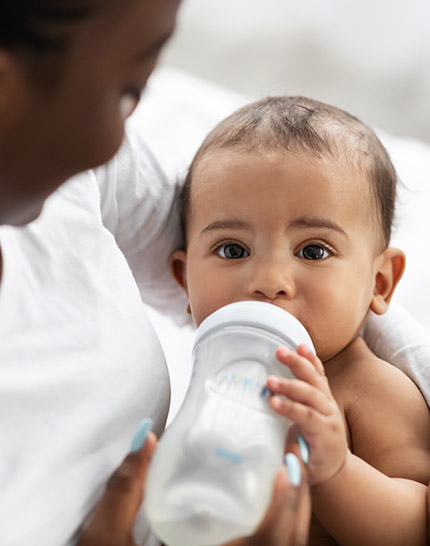 baby with bottle