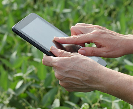 farmer using tablet