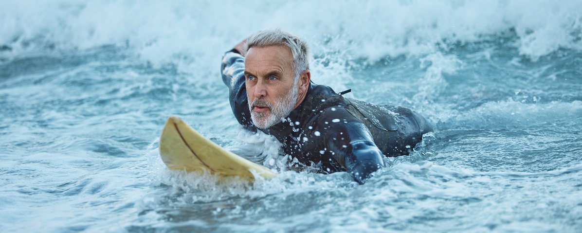 Man surfing in the ocean