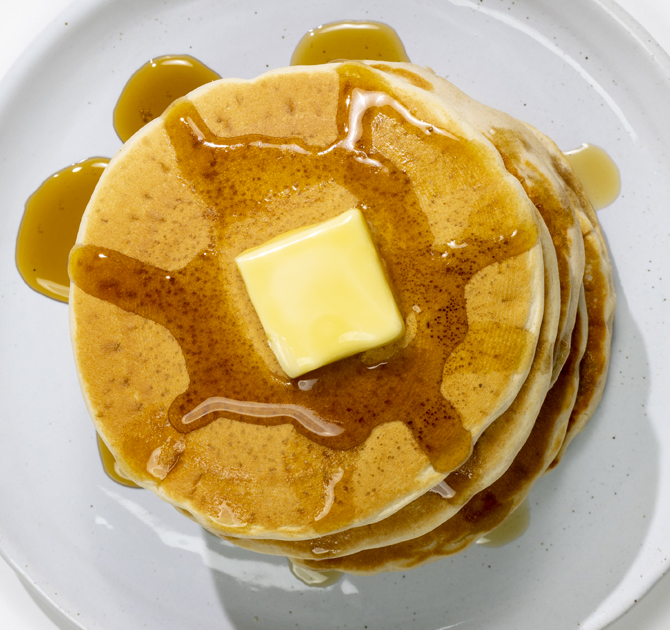 Stack of Pancakes with Butter and Syrup